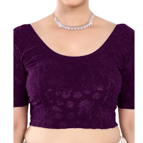 Image of Stay On Trend: Fashion Readymade Blouses for Women,Round Neckline Terry Jacquard Fabric.