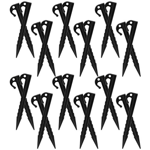 BESPORTBLE 50pcs Heavy Duty Plastic Tent Pegs Ground Anchors for Camping Outdoor Activities and Gardening Tips for Easy Penetration and Secure Fixing