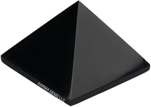 Black Obsidian 1 to 1.5 inch Natural Pyramid Carved Chakra Healing Crystal Reiki Stone Gemstone Radiation Deflection Home Decor Gift Decoration Crafts Black Obsidian