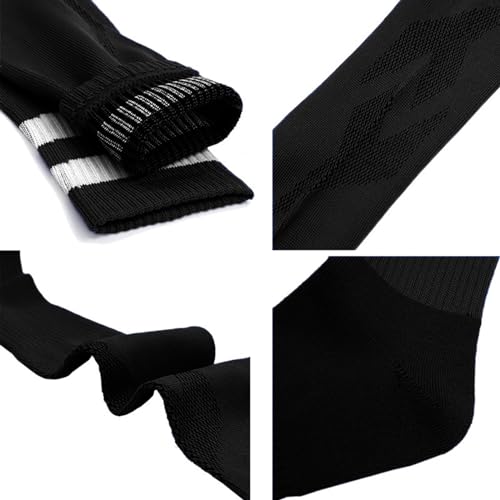 6 Pairs Kids Soccer Socks Stretchy Knee High Tube Football Athletic Team Socks for Boys Girls (4-12 Years Old)3