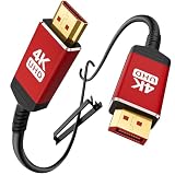 4K DisplayPort to HDMI Cable 25 ft, 4K@60Hz, 2K@120Hz, in-Wall CL3 Rated, Unidirectional DisplayPort 1.2 Source to HDMI 2.0 Display, DP to HDMI Compatible with PC, Dell, AMD, Lenovo, Monitor, HP
