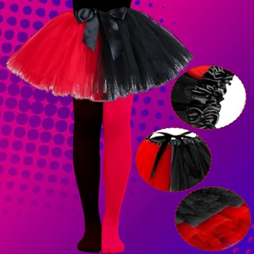 HarnyLoom Quinn Girls Tutu Dress Set – Harley Costume Kids Villain Cosplay Outfit with Headband Stockings Hairpins Gloves Accessories for Halloween Carnival Fancy Dress Parties - Image 6