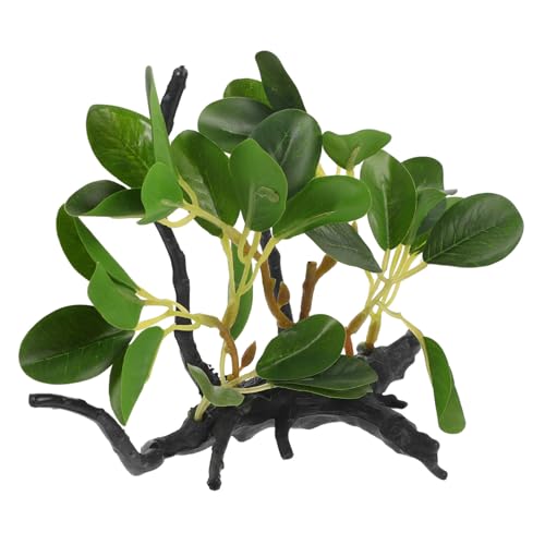 POPETPOP Plant Decor Realistic Artificial Plant Ornament for Reptile Tanks Aquarium Log Decorations Vibrant Habitat for Fish Reptiles for Environments
