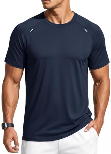 TACVASEN Sport Tshirts Herren Atmungsaktiv Schnelltrocknend Funktionsshirt | Kurzarm Laufshirt, Herren Wandershirt, Sommer Gym Shirt, Tennis Shirt, T-Shirt Herren