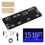 Kit orologio LED con corpo in acrilico che supporta l'ingresso da 5 V e fornisce dati simultanei di tempo e temperatura (blu)