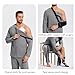 Deyeek Post Shoulder Surgery Shirts for Men Chemo Port Shirts Dialysis Patient Care Tear Away Cotton Pajamas Set Dark Gray