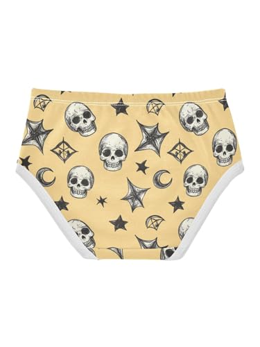 ZZKKO Stars Moon and Cartoon Skull Girls Underwear Toddler Panties for Girls Comfort Brief Size 2-8T2