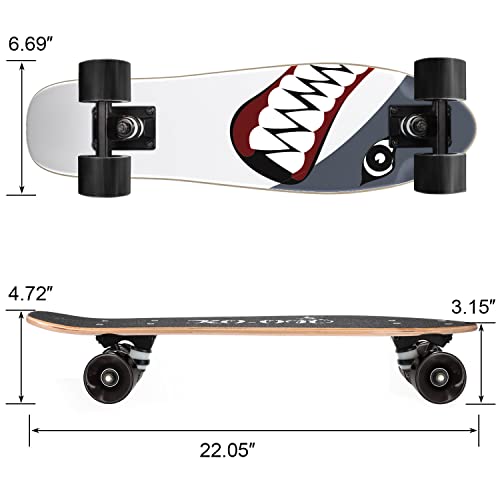Image of KO-ON Skateboard Complete Skateboards 22 Inch Mini Cruiser Skateboards for Beginners Kids Boys and Girls