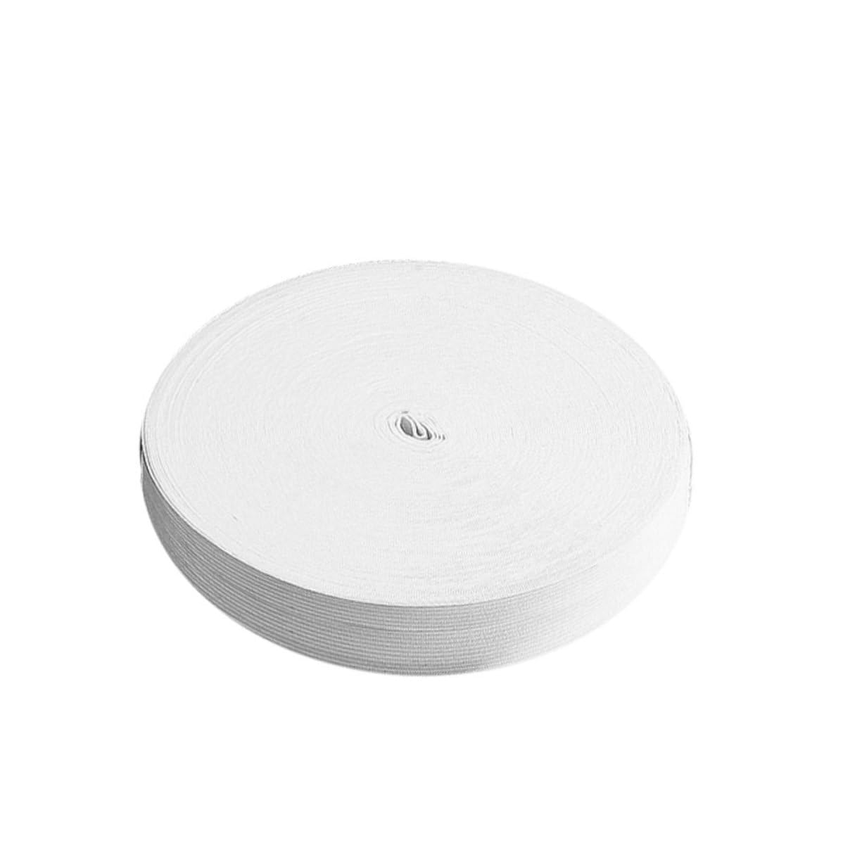 Nastro Elastico Piatto da Cucire, Rotolo 42 Metri Bianco, Poliestere | Tessuto Flessibile, Non Si Deforma, Confortevole e Traspirante, per Fai da Te e Uso su Abbigliamento