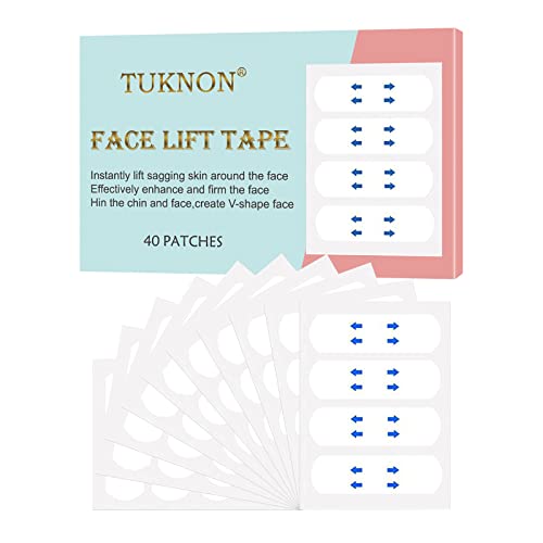Autocollant Visage Invisible Instantané, Autocollant Lifting Visage, Face Lift Tape, Patch Lifting Visage, Face Lifting Patch, V-Line Face Lift Patch, Kit de Lifting du Cou et des Yeux, 40 Pièces Cover