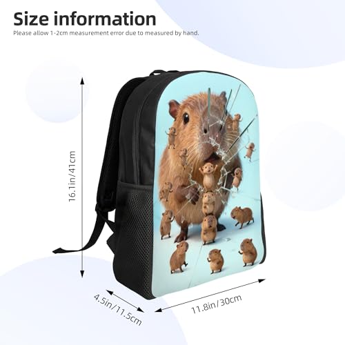 Image of Capybaras Gifts,Capybaras backpack Birthday for women,16.5in Cute College backpack bookbag men durable funny backpacks for Work Camping Travel (Capybaras)