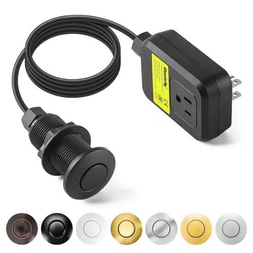Comparison: Best Air Switch For Garbage Disposal 3 Garbage Disposal Air Switch Kit Sink Top Waste Disposal Long Stainless Steel Black On/Off Air Button Food and Waste Disposals Part by Etoolcity, UL Listed