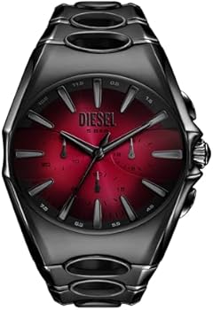 Diesel Men's D-Curve Chronograph Black Stainless Steel Watch