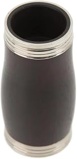 Clarinet Barrel Ebony Black with Metal Ring – Precision Wood Clarinet Accessory for Enhanced Tone Stability, Improved Pitch Response & Consistent Airflow – Silver Ring Clarinet Replacement Part