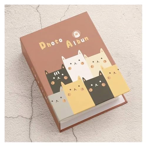 Image of Even Photo Album Book, Album for photos collection, 4 inch x 6 inch (10 x 15 Cm) size Photo collection album with taxture and design on Cover (100 PHOTO SPACE) (Cat Print)