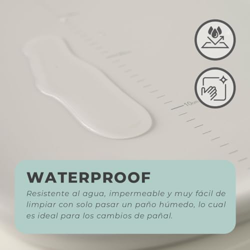Miniatura 4 de Olmitos - Cambiador De Bebé Antideslizante Eva Superficie Impermeable, Lateral Elevado, Medidor De Crecimiento, Higiénico Y Fácil De Limpiar 69x44cm Desde 0m Hasta 12 Meses Gris