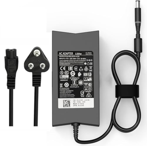 Image of WeFly 19.5V 6.7A 7.4mm x 5.0mm Laptop Charger for Dell 130W AC Charger Precision M20 M60 M70 M90 M2400 M4400 M4500 M6300 LA130PM121 DA130PE1-00 Laptop Power Supply (DE 130W 5.0mm)