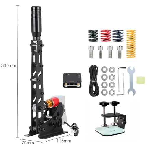 AODEFAXSIM PCハンドブレーキハンドブレーキハンコン usbサイドブレーキシフター レースゲーム用ハンドル 適用g923 g29 g27 ロジクールスラストマスター t300rs sim racing handbrake (ADF31pro-黑色)