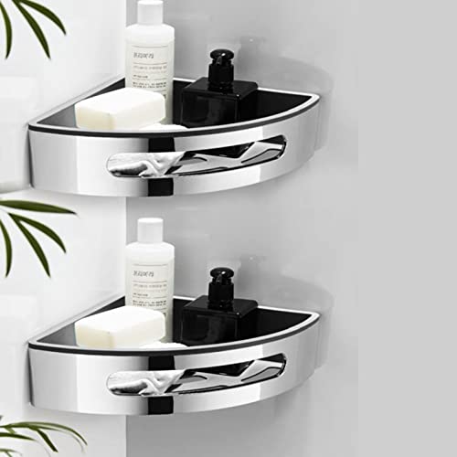 Corner Shower Caddy Wall Mount Triangle Shower Storage Basket Shelf Bathroom Organizer Kitchen Accessories Hardware ABS Chrome Shelves