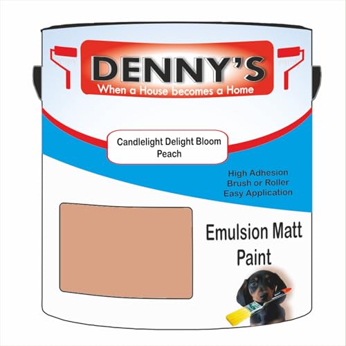 Premium Interior Wall & Ceiling Emulsion Paint – Candlelight Delight Bloom Peach – Rich Matt Finish, Durable & Washable, Low Odour, Ideal for Living Rooms, Bedrooms & Hallways (250ML Tin)