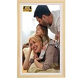KOHO 32-INCH Digital Picture Frames, 4K HD Large Screen Display with Wooden Frame, Built in 64GB Sto