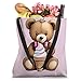 Cute Teddy with Frozen Yogurt Stuffed Bear Plush Adorable Tote Bag