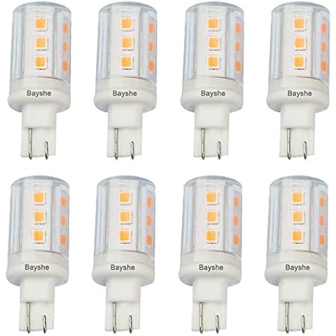 Bayshe T10 Wedge Base LED Light Bulb 3watt Equivalent to 30W Halogen 12VAC/DC for Camper RV Tailer Outdoor Landscape Patio Path Driveway Malibu Paradise Lighting(2700K Warm White)-8 Pack Cover