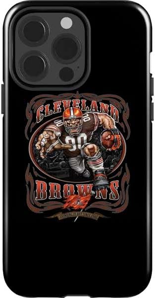 Skinit Impact Phone Case Compatible with iPhone 15 Pro - Officially Licensed Liquid Blue NFL Cleveland Browns Running Back Design
