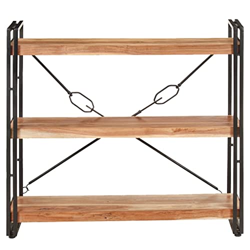 Vidaxl 3-Tier Solid Acacia Wood Bookcase Book Cabinet Bookshelf Stand Shelf Storage Rack Home Organizer Side Cabinet Living Room Office 35.4" #TOP1