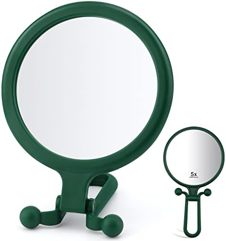 PROUSKY Makeup Mirrors 1/10X Magnifying Handheld Mirror 360 Rotation Double Sided Vanity Travel Makeup Portable Cosmetic Mirror Hanging for Girls Women Men Bedroom Dressing Table