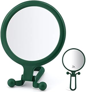 PROUSKY Makeup Mirrors 1/10X Magnifying Handheld Mirror 360 Rotation Double Sided Vanity Travel Makeup Portable Cosmetic Mirror Hanging for Girls Women Men Bedroom Dressing Table