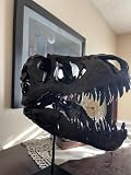 JOTNBOBO Dinosaurier-Schädel-Statue, Dinosaurier-Skulpturen Halterung Tyrannosaurus Schädel Replik Dekoration Schädel Knochen Harz Replik mit Halterung für Home Office Decor Regal Display