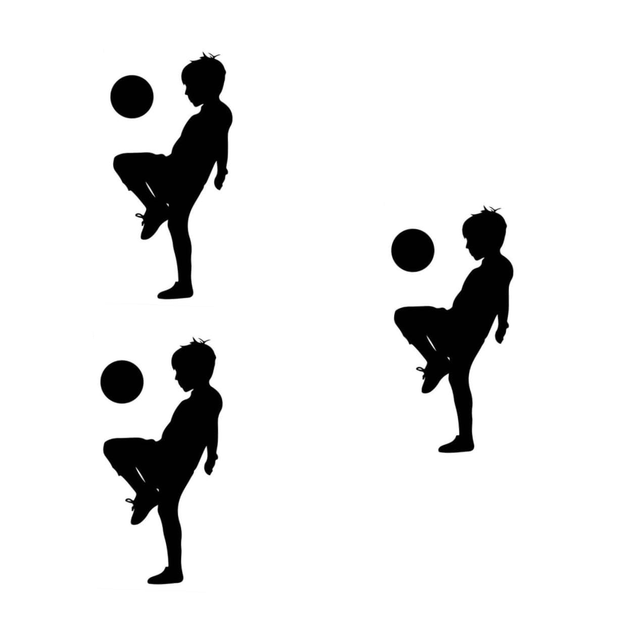 Operitacx 3 Pezzi adesivo da parete calcio giocare adesivi di calcio sport adesivo nero decorazioni adesivi neri murali per per camera da letto Black