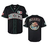 Movie Football Men's Mexico Jersey Eagle Stitched Baseball Uniform with Mexican Flag Sports Jerseys Shirts (Eagle Black, Medium)