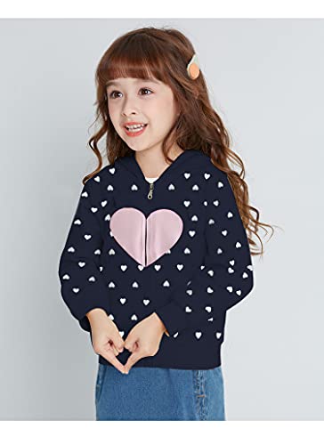 Cm-Kid Toddler Girls Hoodie Sweatshirt Heart Print Outfits Hoodies T-Shirts For Kids Long Sleeve Pullover Fleece Sweatshirts Jacket Shirt Clothes Size 7 #TOP1