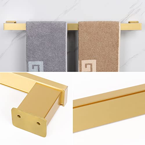 Nearmoon Bath Towel Bar, Bathroom Accessories-Premium Thicken Space Aluminum Square Shower Towel Rack For Bathroom/Kitchen, Towel Holder Wall Mounted (27 Inch, Gold) #TOP3