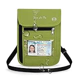 ROOSALANCE Passport Holder for Travel, RFID Passport Wallet with Visual Window Design, Multifunctional Document Organizer, Waterproof Travel Pouch Neck Wallet for Men and Women, Green