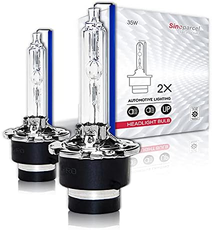 Sinoparcel D3S/D3R Xenon Bulb -2 Years Warranty- 35W 42V 6000K HID Headlight Replacement - Discharge Lamp -Pack of 2