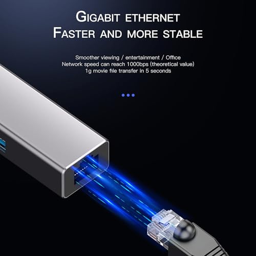 Image of Techie USB /Type-C to RJ45 Gigabit LAN & 3-Port USB 3.0 Hub - Dual Plug (USB-A + USB-C) Adapter for Laptop, MacBook, iPad Pro, Tablets & Desktop PCs - Space Grey