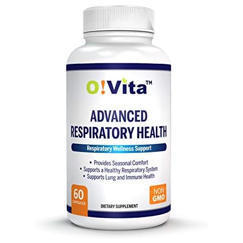 O!VITA Advanced Respiratory Health, Lung Detox and Cleanse, Seasonal Comfort - 10 Active Herbal Ingredients Quercetin, Butterbur, Cordyceps, and More. 2-Month Supply (60 Non-GMO Capsules) Cover