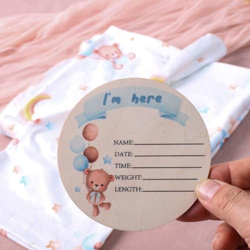 Image of Ylsteed Baby Swaddle Blanket and Headband Set, Newborn Receiving Blanket Swaddle Wrap for Girls and Boys, Swaddling Blankets Neutral for Newborn, Soft and Skin-Friendly 32 * 32 inches(Bear Pattern)