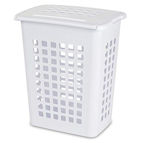 Sterilite Rectangular Lifttop Plastic Slim Laundry Hamper Basket Bin With Sturdy Rim And Lid For Easy Transportation And Storage Of Laundry (8 Pack) #TOP1
