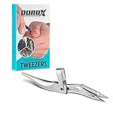 DuroX Tools | Splinter Tweezers | Tweeze Splinters Out Easily | Splinter Remover Kit | Splinter Removal Tweezers with Finely-Honed Tips | Fine Point Tweezers with Keychain (Blister pack in paper box)
