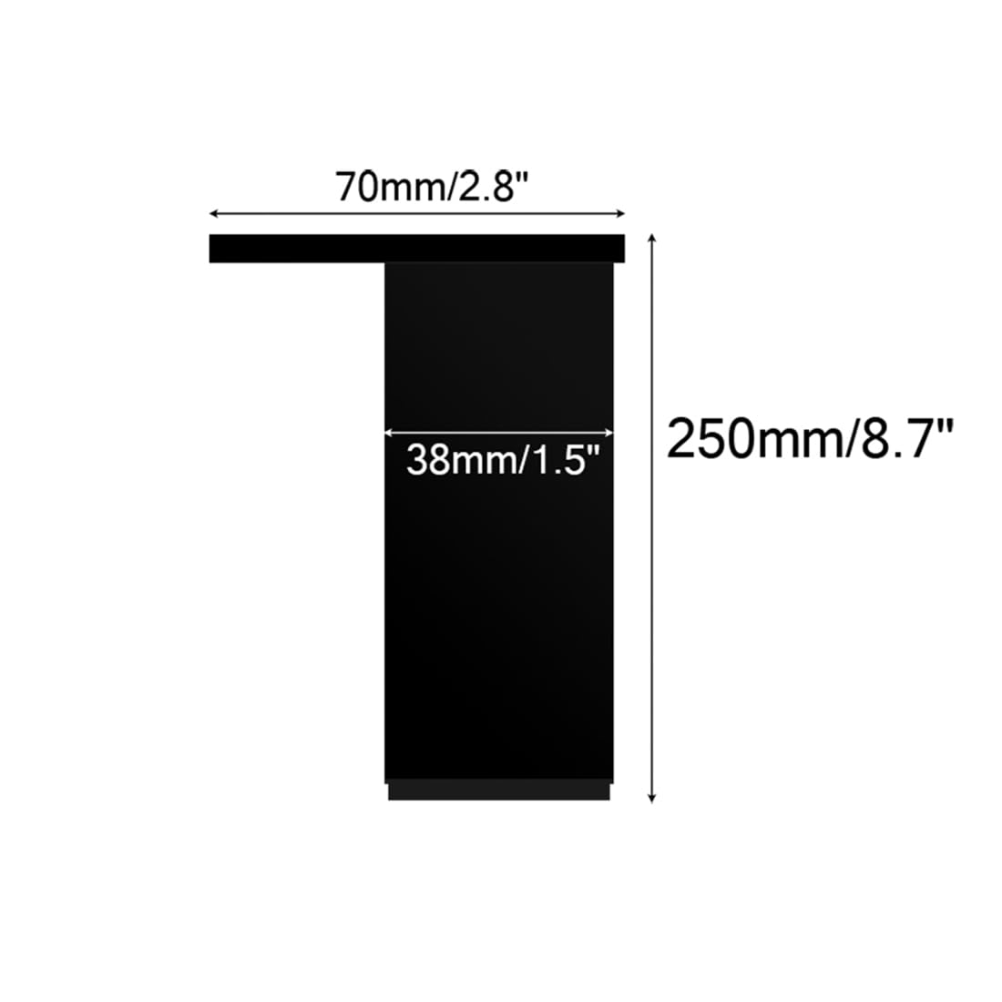 Pies de muebles, 4 piezas Pies para muebles Negro Mate, Cuadrado, Ajustables Aleación de Aluminio | Acabado Anodizada | 6-40cm Patas para Sofá, Patas de mesa, Patas para mesa de centro-25cm/9.8in