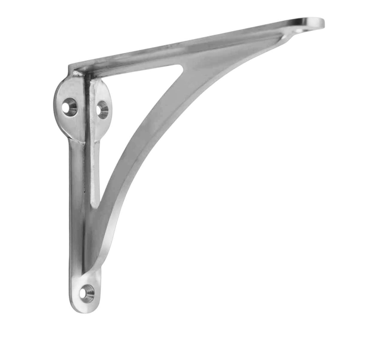 STYLENT Decor Decorative Brass Shelf Bracket, Heavy Duty and Antique Shelf Bracket for Shelving Modern L Shaped Design (Pack of 1) ( Brushed Nickel, 4.5 Inches)