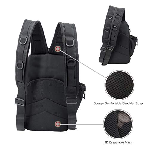 Amitfo Fishing Backpack Fishing Tackle Storage Backpack With Rod Holder Tackle Box Bag Large Fishing Gear Shoulder Backpack #TOP5