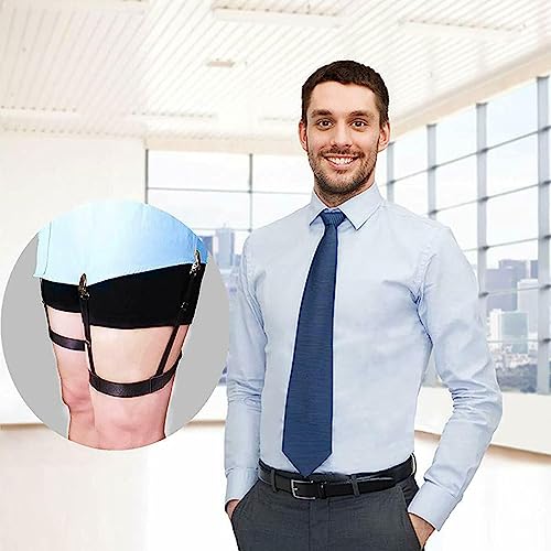 Shirt Stays For Men, Shirt Holder For Men, Adjustable Elastic Shirt Garter Securing Position With Non-Slip Locking Clamps, Shirt Stay For Businessmen, Inshirt Holder For Men... - Image 6