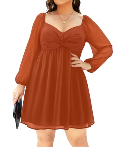Image of Pinup Fashion Plus Size Graduation Homecoming Chiffon A-line Short Dress