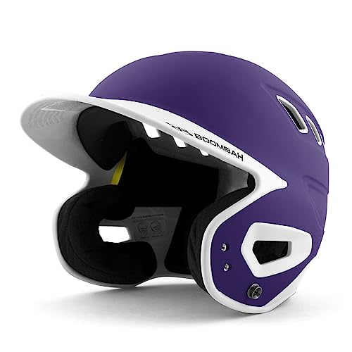 Boombah DEFCON Batting Helmet Purple/White NOSCAE - Size Junior 6 1/4" - 7"