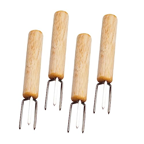 CIYODO Elegant Stainless Steel Corn Holders 4 Piece Set No Corn Forks Required for Bbq
